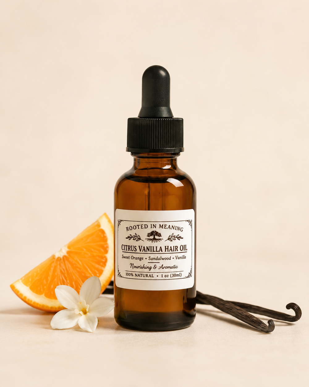 Citrus Vanilla hair oil bottle