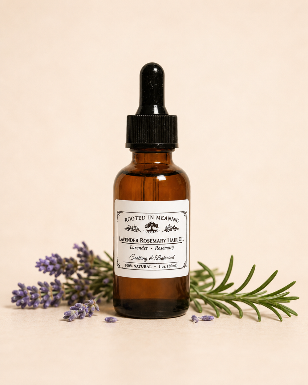 Lavender Rosemary hair oil bottle